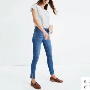 Madewell side slit 9” high rise skinny jeans